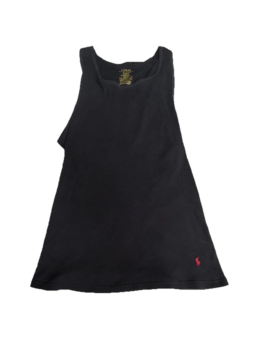 Polo Ralph Lauren Women's Black Ribbed Tank Top Classic Fit Scoop Neck Cotton XL